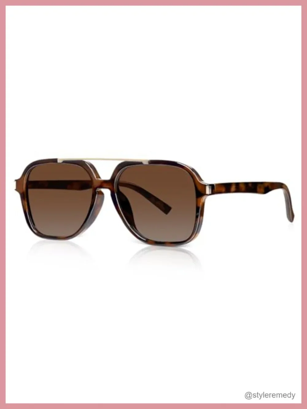 Retro 90s Oversized Aviator Sunglasses Women Square Vintage Shades UV400